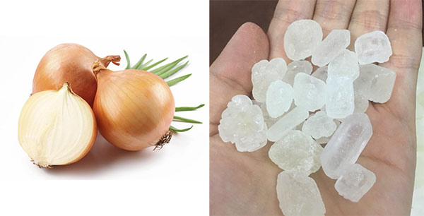 7. Hành tây và đường phèn
